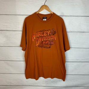 Harley Davidson T-Shirt Orange Size 2XL